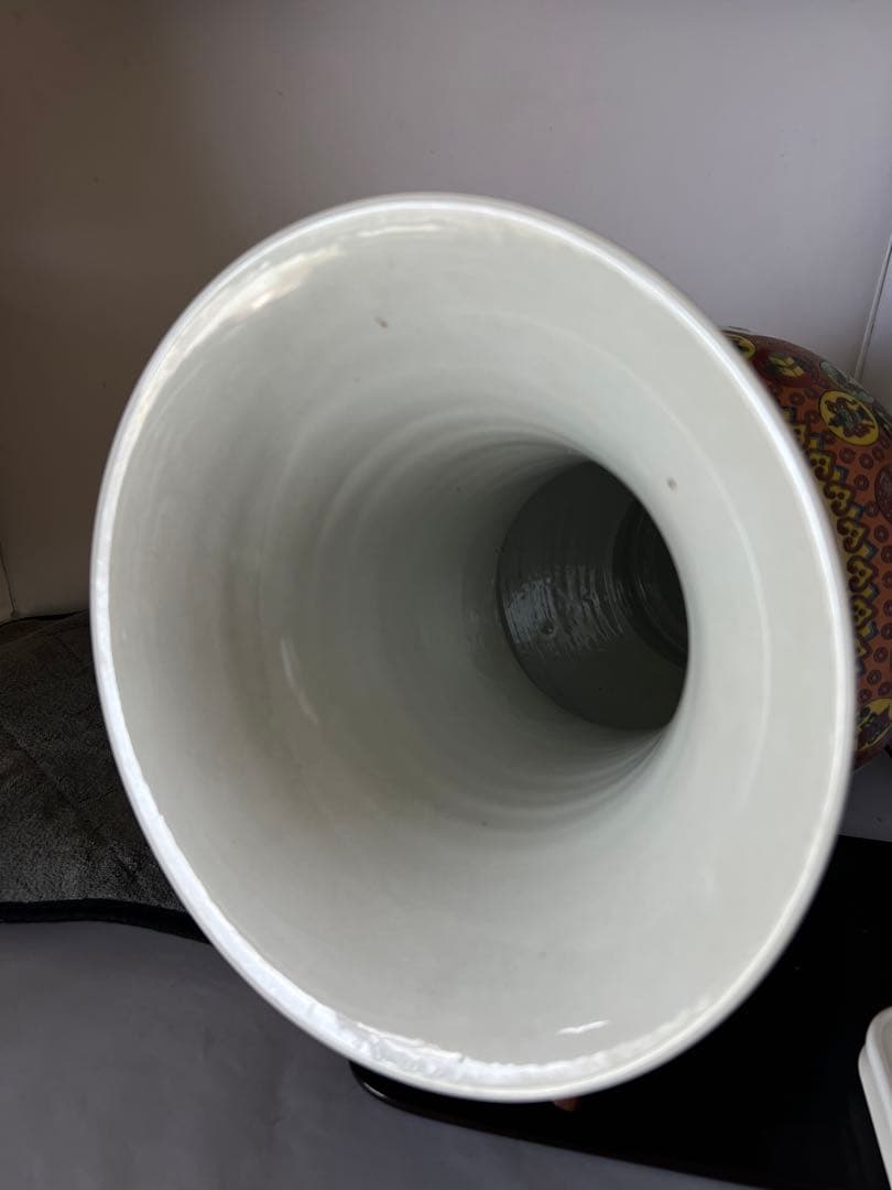 中国古美術　清時代“福寿百字図”【大清乾龍年製】在銘 倉庫整理品 W-0044