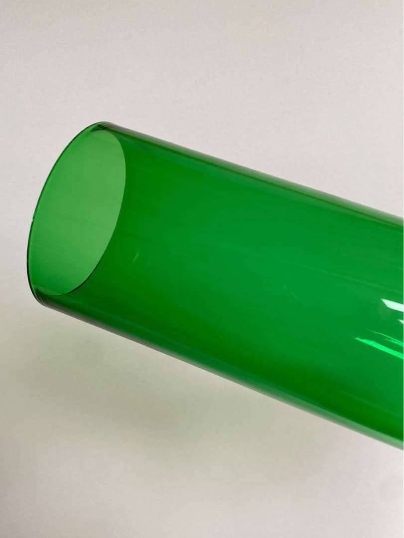 ビンテージ 花瓶 フラスコ 緑 グリーン ガラス フラワーベース 希少