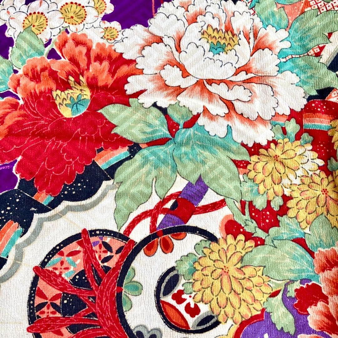 ジュニア 子供着物 昭和レトロ 大正ロマン アンティーク着物 NO132