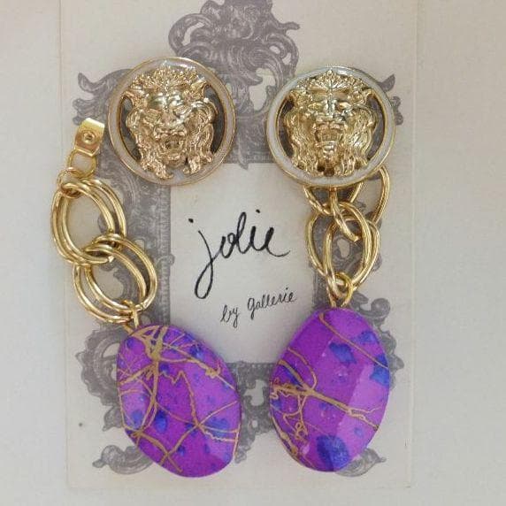 185＊2wayライオン ゴールド チェーン ペイント大人ピンク 個性派 派手