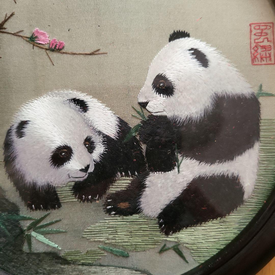 【値下げ】パンダ刺繍の置物