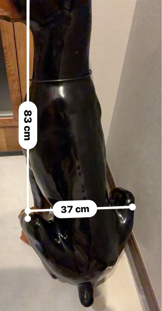等身大 ドーベルマン 置物 80cm FRP 黒 店舗ディスプレイ