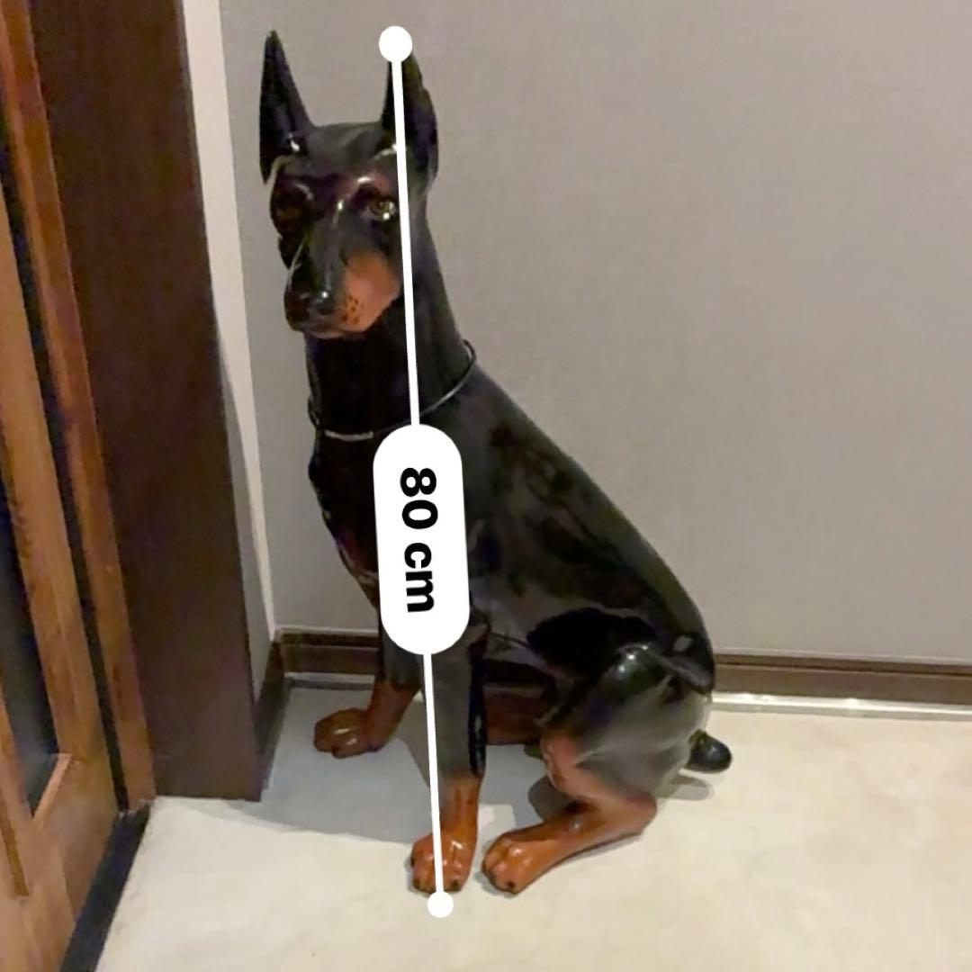 等身大 ドーベルマン 置物 80cm FRP 黒 店舗ディスプレイ