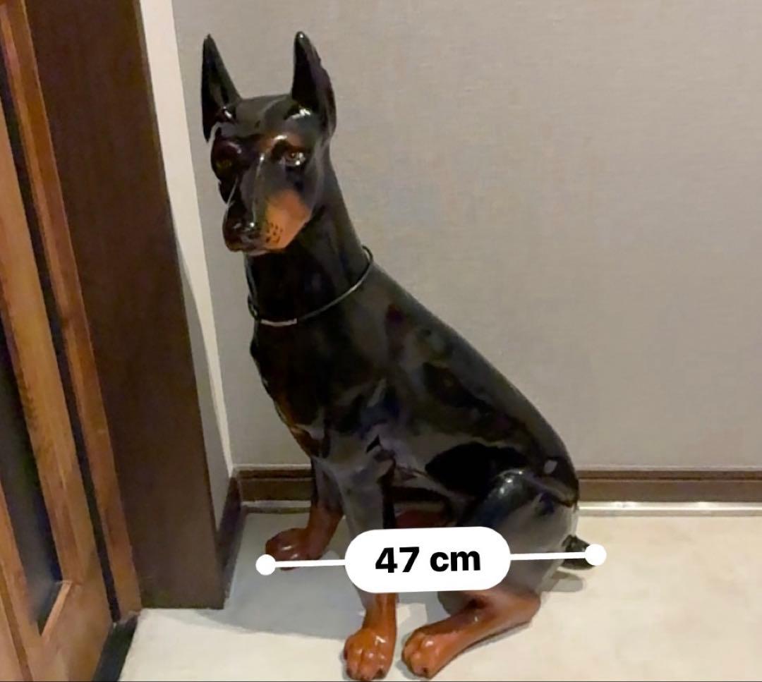 等身大 ドーベルマン 置物 80cm FRP 黒 店舗ディスプレイ