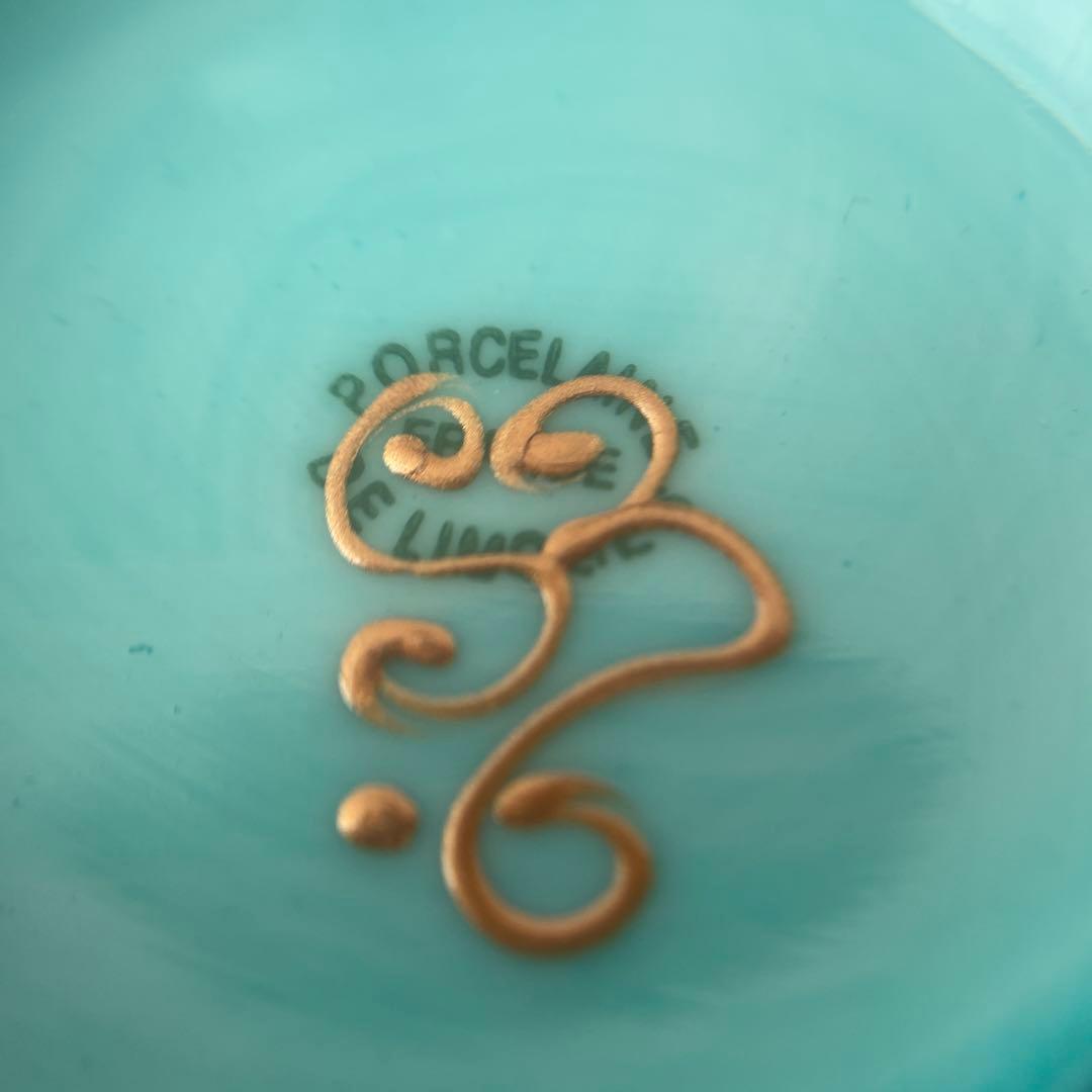 ソワジック フランス リモージュ シュガーボウル カフェオレボウル お茶碗 水色