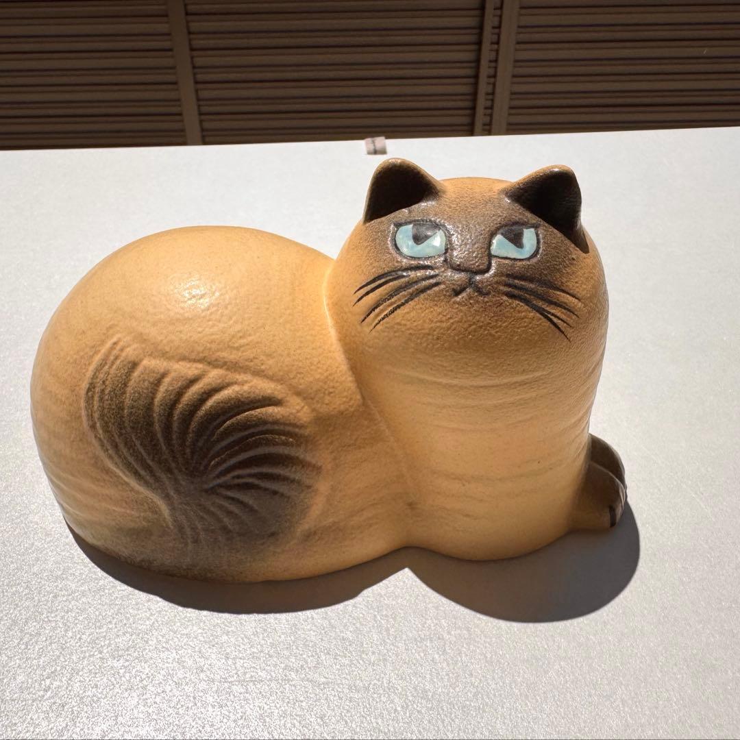 リサラーソン マイ maj ホワイト×グレー じゃまをする猫