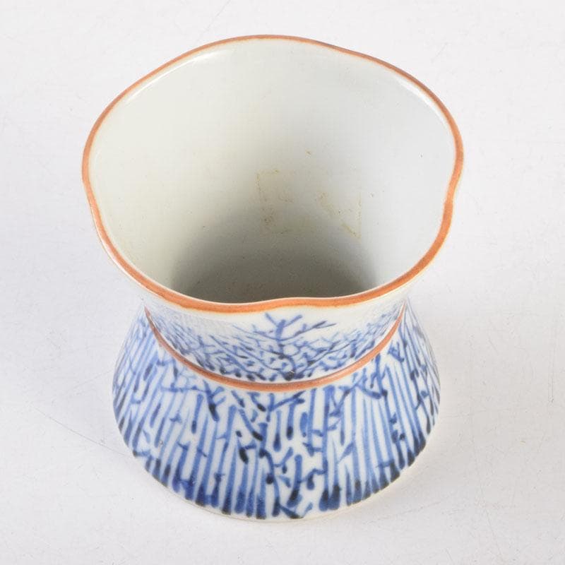 茶道具　京焼　平安昭阿弥造　染付　束柴蓋置　共箱　C　8676