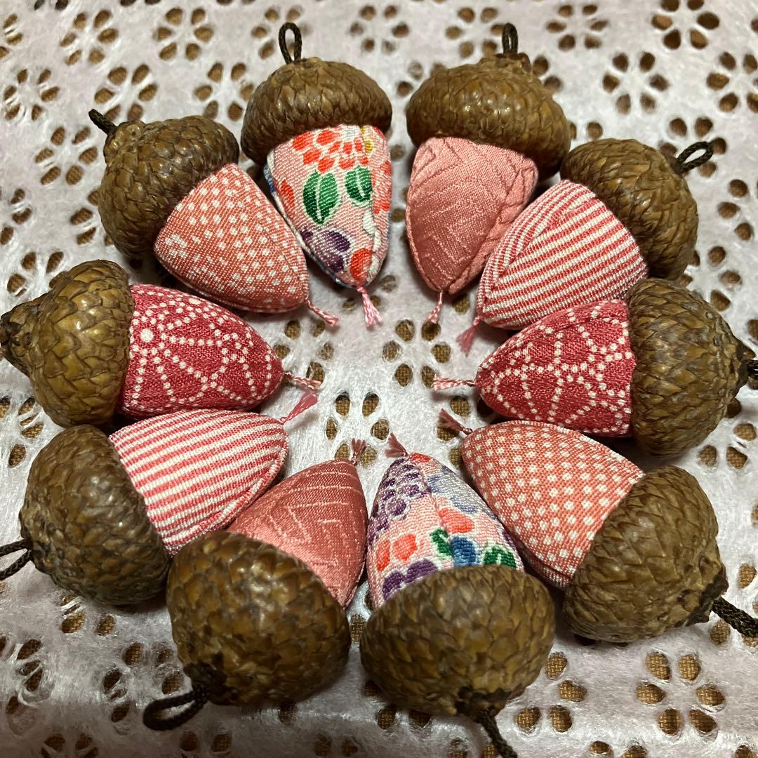 どんぐり（レッドオーク）ループ付90個☆ちりめん細工