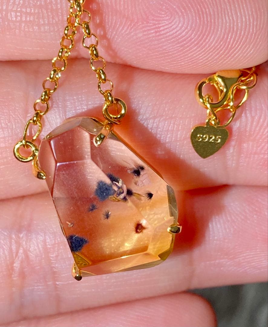 【新入荷‼︎オススメ♪】高品質ロマネサイトインシトリンネックレスS925 天然石