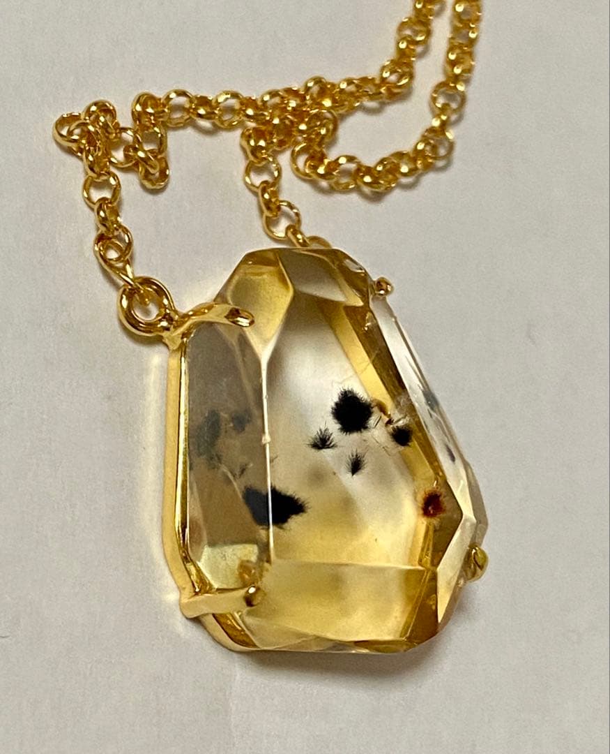 【新入荷‼︎オススメ♪】高品質ロマネサイトインシトリンネックレスS925 天然石