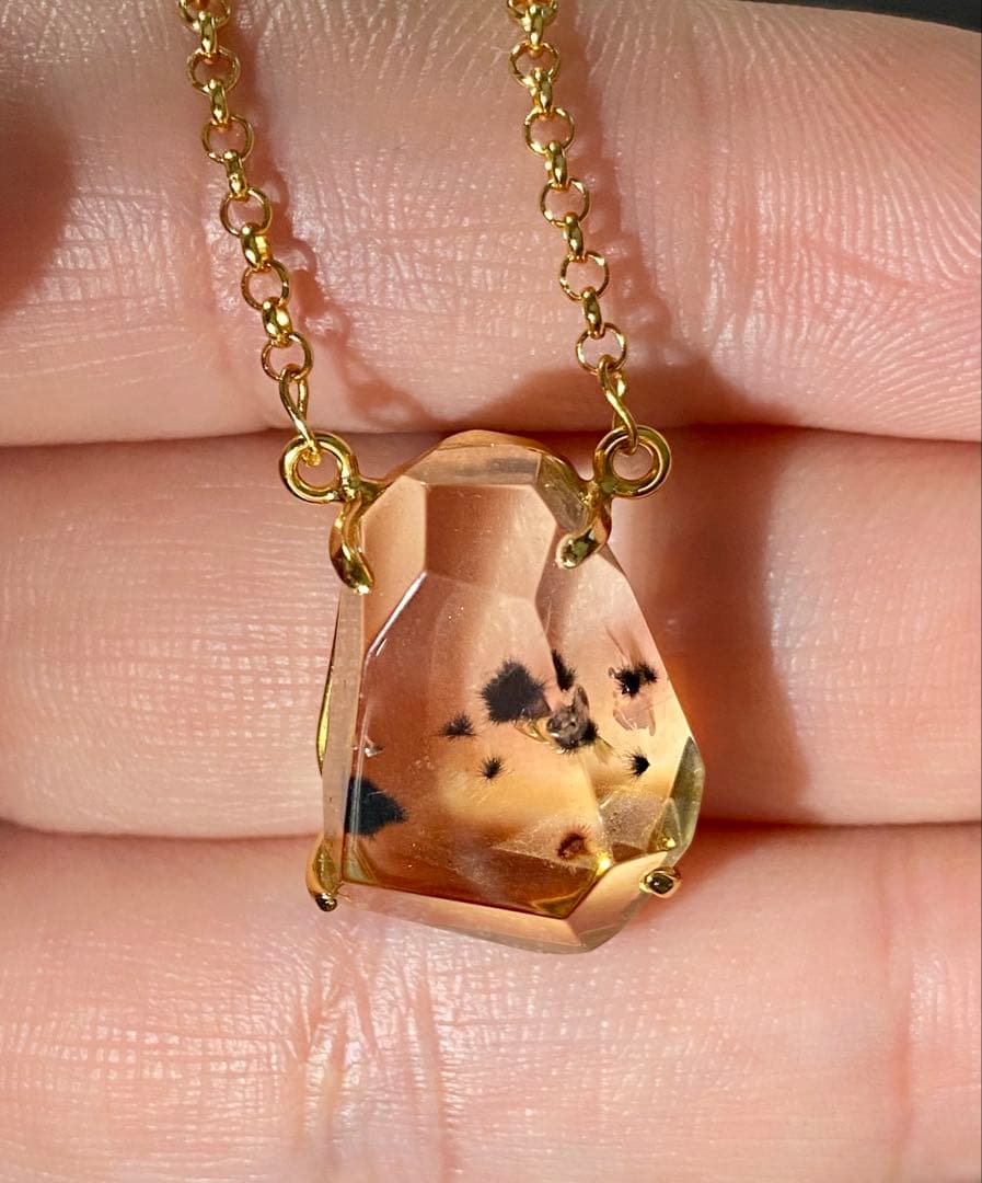 【新入荷‼︎オススメ♪】高品質ロマネサイトインシトリンネックレスS925 天然石