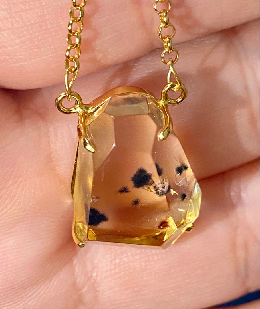 【新入荷‼︎オススメ♪】高品質ロマネサイトインシトリンネックレスS925 天然石