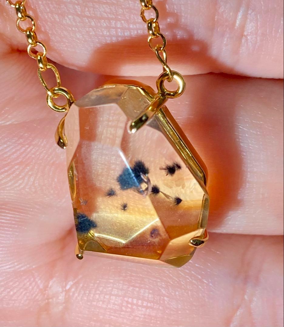 【新入荷‼︎オススメ♪】高品質ロマネサイトインシトリンネックレスS925 天然石