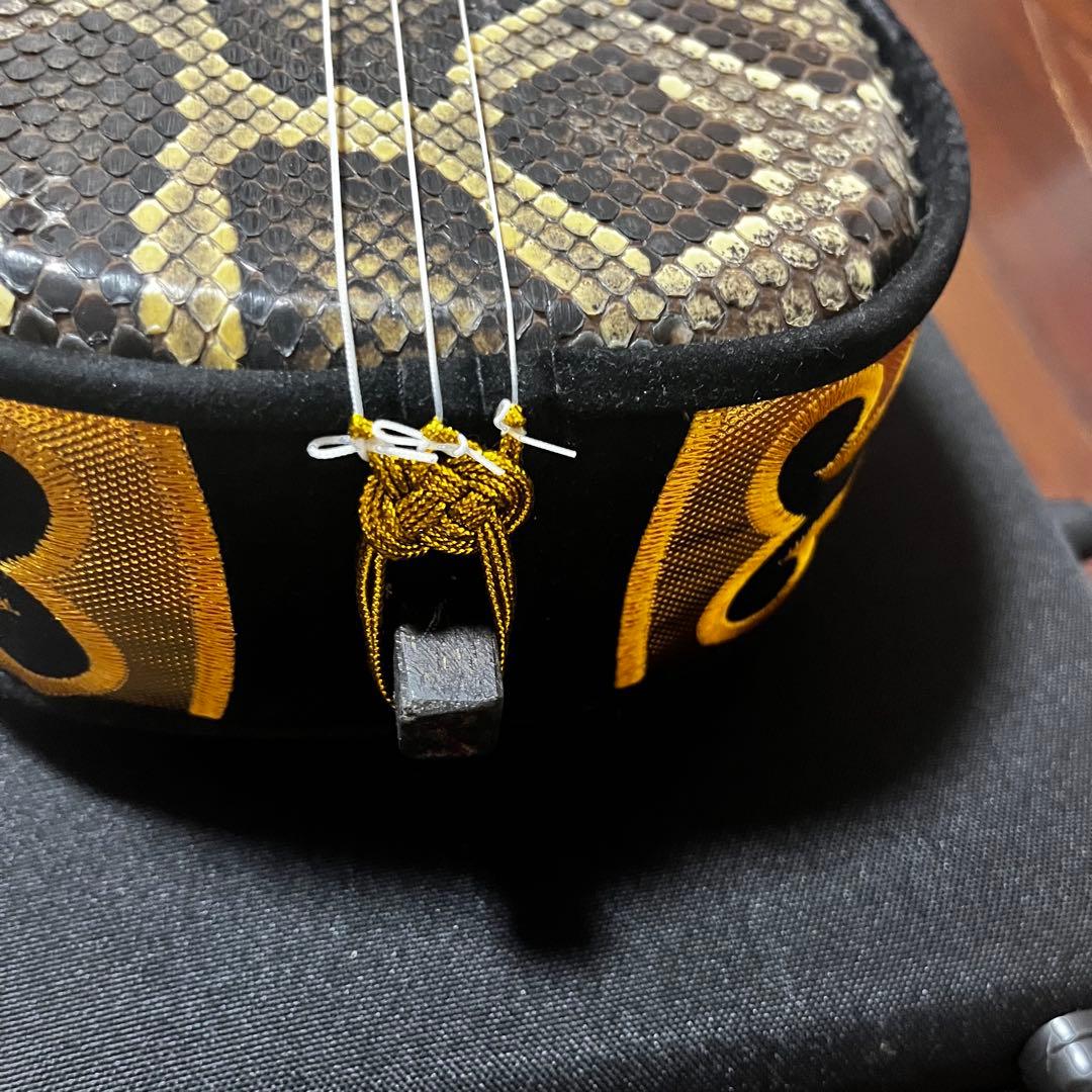 ヘビ皮沖縄三味線 （練習用）ケース付き