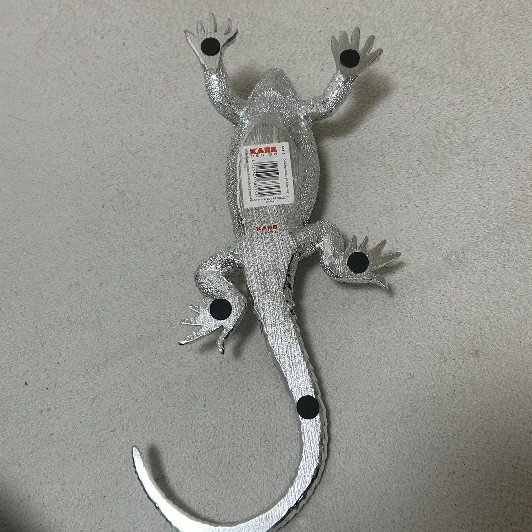 置物 KARE Deco Figurine Lizard Silver big