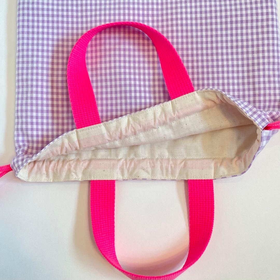 早い者勝ち　いちご　レッスンバック　体操着袋　ギンガムチェック　体操着袋