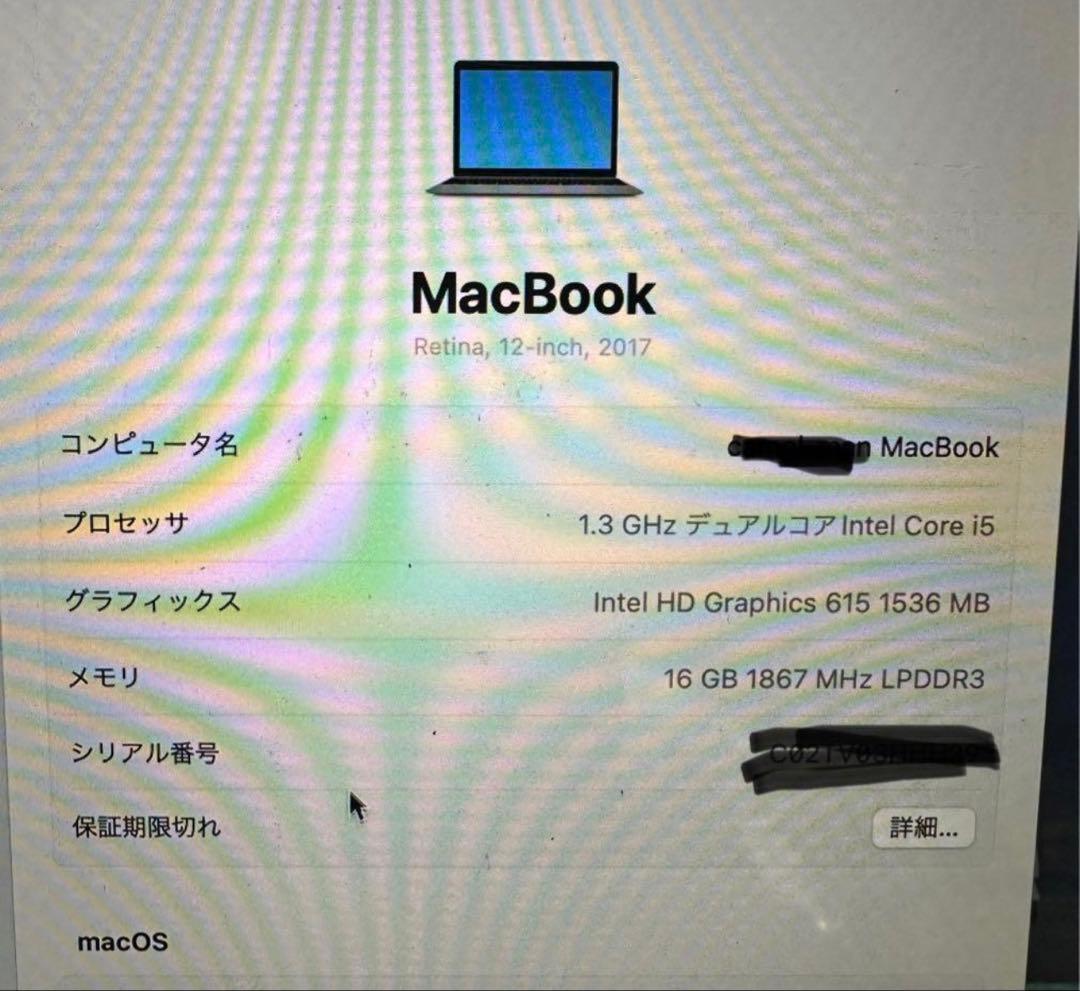 高スペック MacBook2017 12インチ 16G 256GB