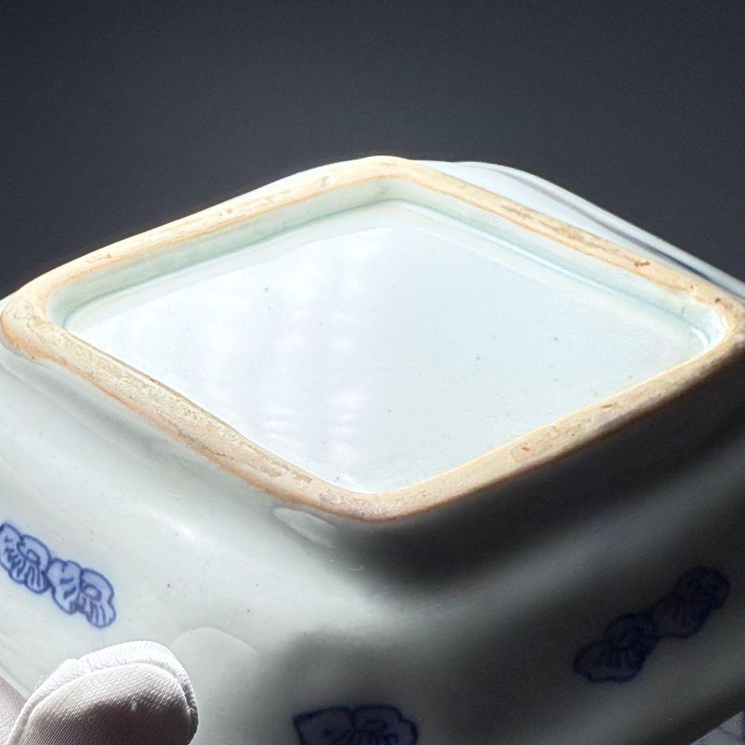 古伊万里　染付白鷺文様変形皿　五客　初出　料理屋　古器を楽しむ