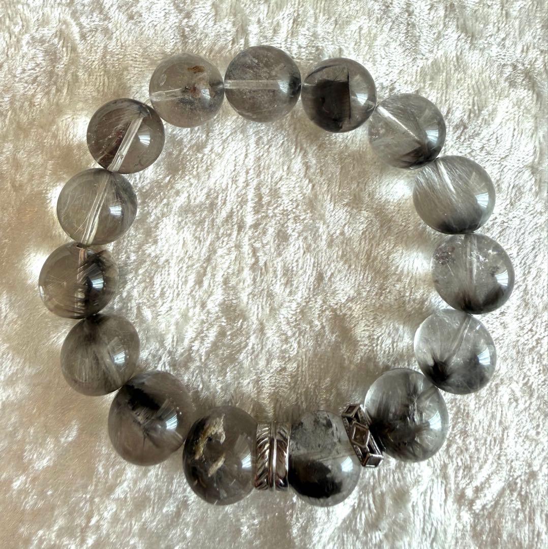 ブルッカイト(プラチナルチル)インクォーツブレスレット(デザインブレスレット)