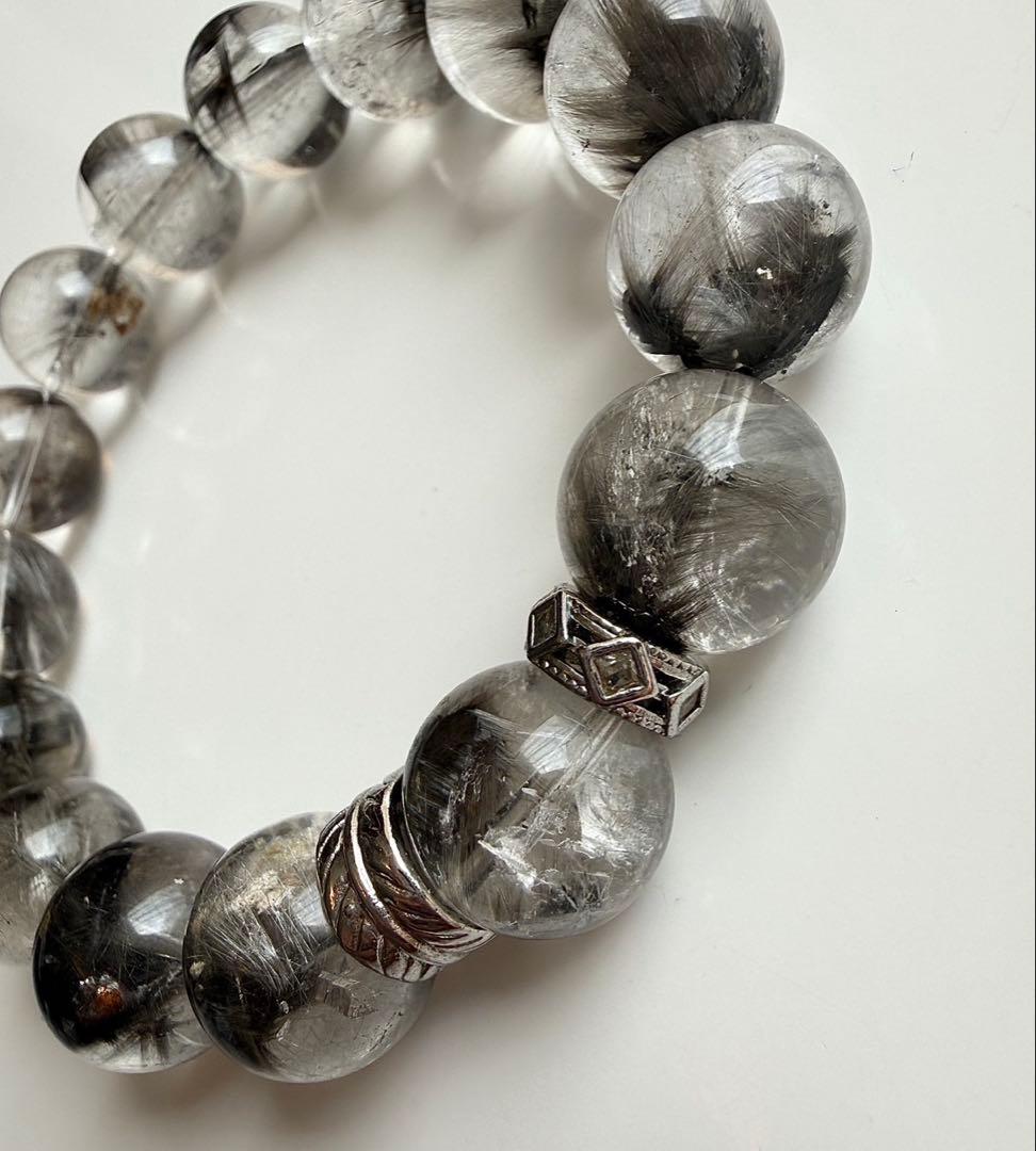 ブルッカイト(プラチナルチル)インクォーツブレスレット(デザインブレスレット)