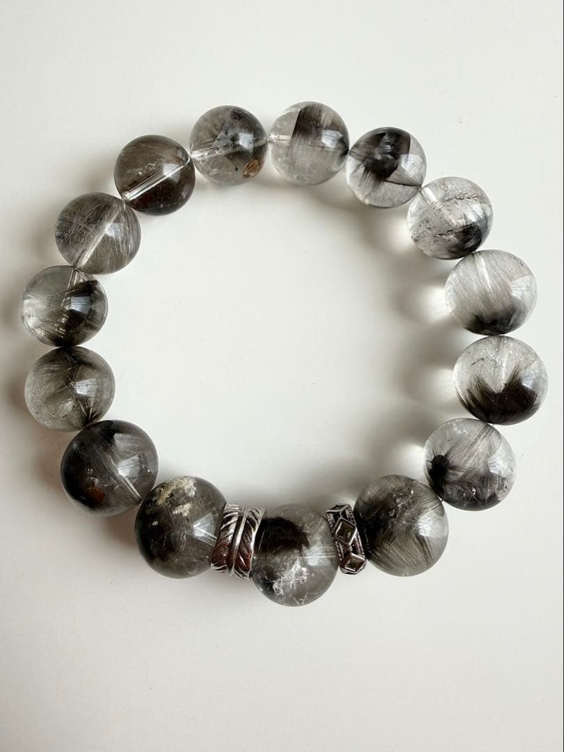 ブルッカイト(プラチナルチル)インクォーツブレスレット(デザインブレスレット)