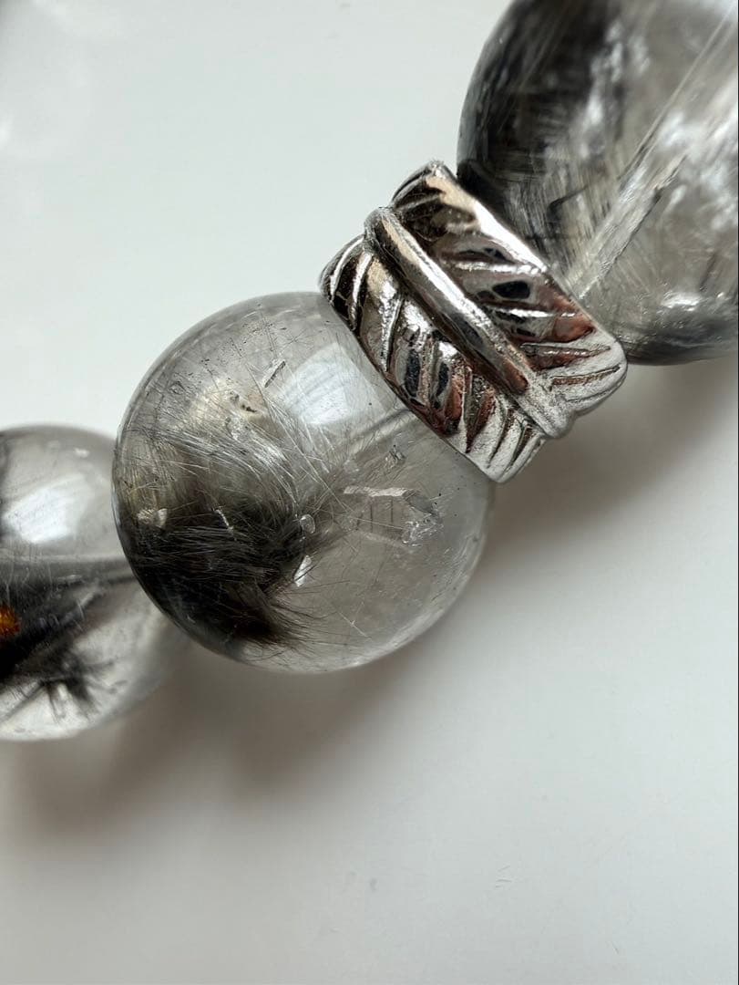 ブルッカイト(プラチナルチル)インクォーツブレスレット(デザインブレスレット)