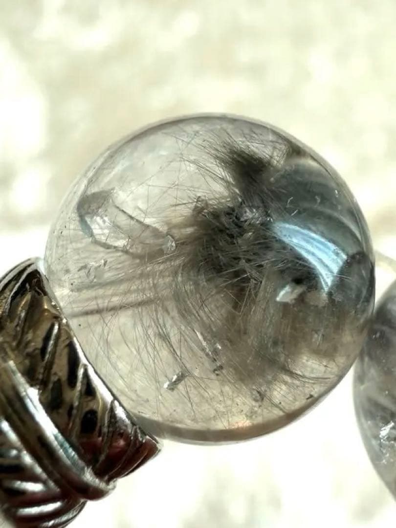 ブルッカイト(プラチナルチル)インクォーツブレスレット(デザインブレスレット)