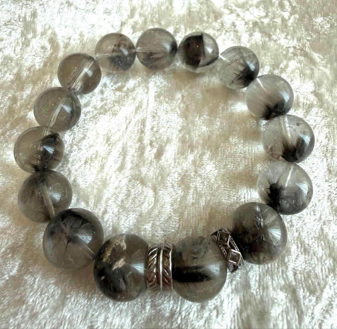 ブルッカイト(プラチナルチル)インクォーツブレスレット(デザインブレスレット)