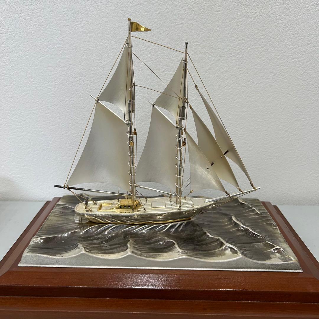 銀製ヨットsilver(960)ショーケース付き