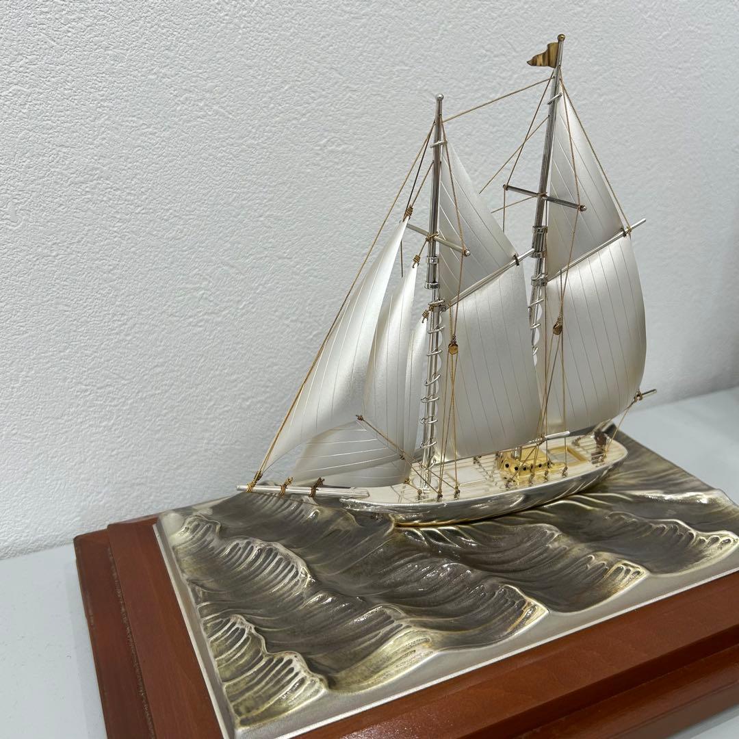 銀製ヨットsilver(960)ショーケース付き