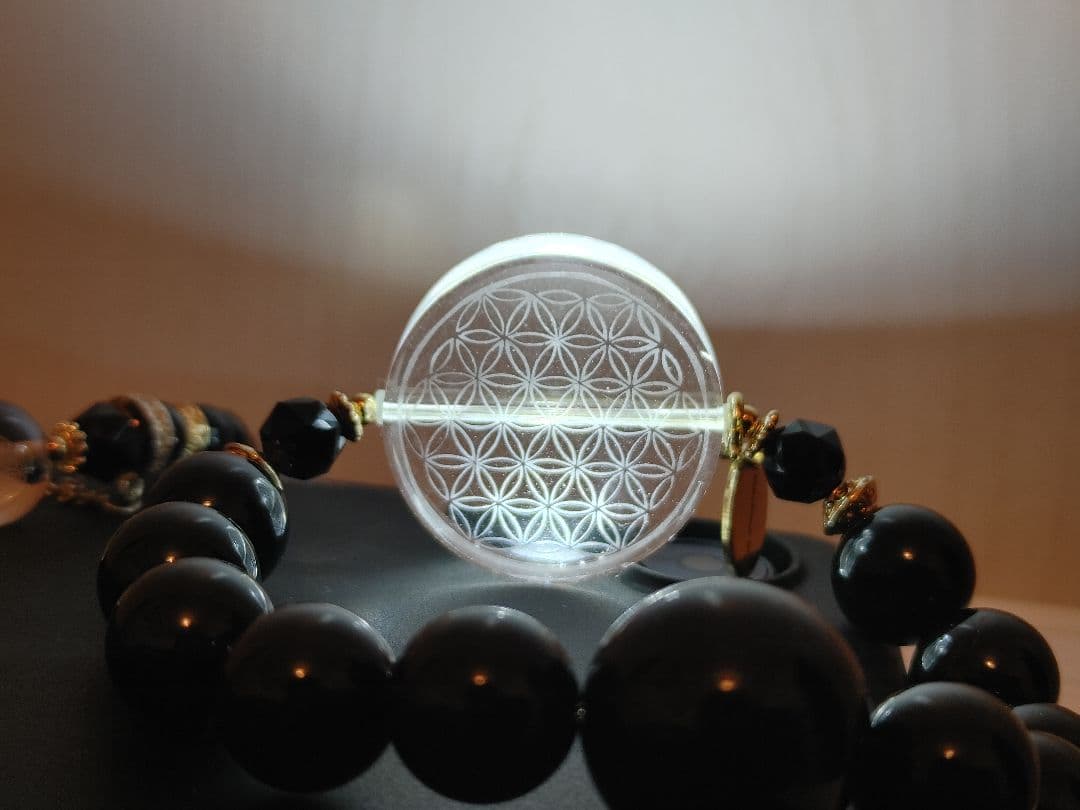 天然石ブレスレット③クォーツ水晶×モリオン２本セット