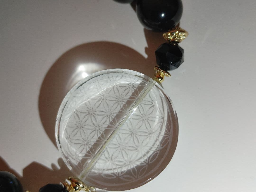 天然石ブレスレット③クォーツ水晶×モリオン２本セット