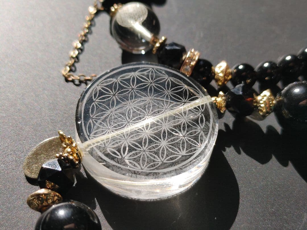 天然石ブレスレット③クォーツ水晶×モリオン２本セット