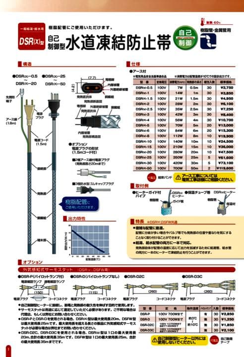 ヒーターバンドのセット販売。　DSR(x)5（長さ5m）を2個