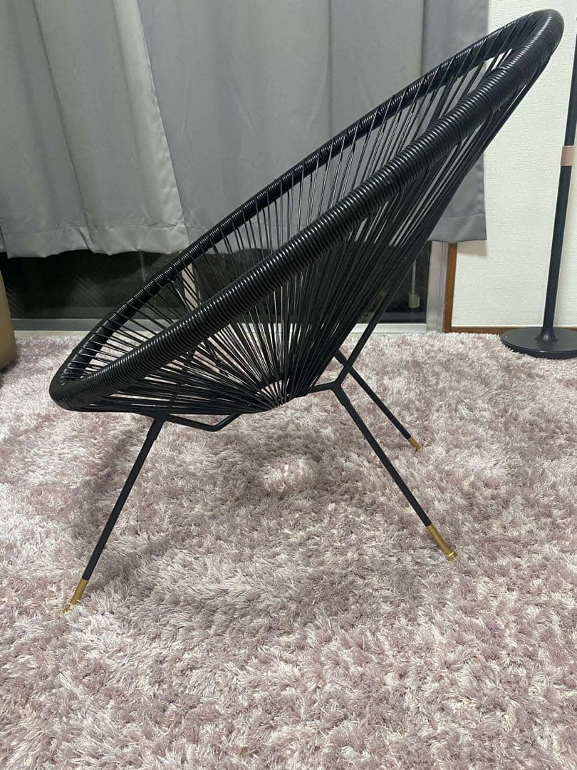 RuRu アカプルコチェア風　ラウンジチェア黒 美品