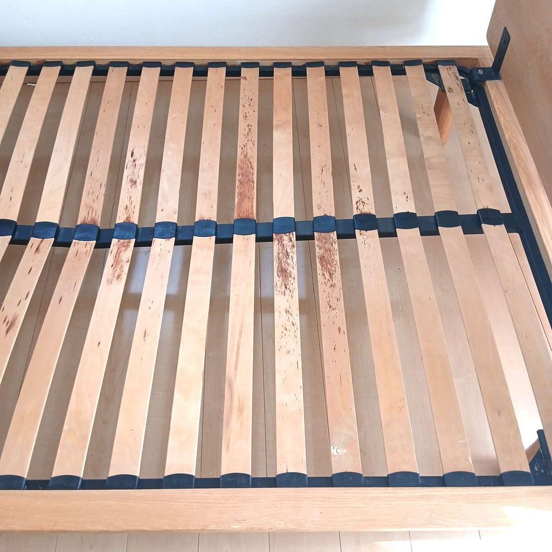 【送料込み】無印良品 ダブル ヘッドボード付き オーク材 ベッドフレーム