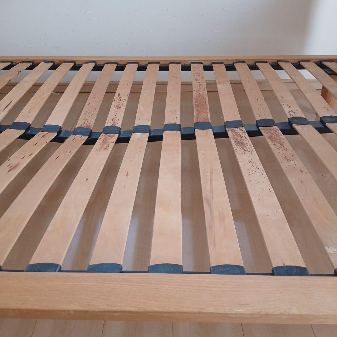 【送料込み】無印良品 ダブル ヘッドボード付き オーク材 ベッドフレーム