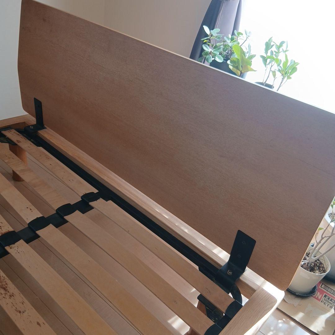 【送料込み】無印良品 ダブル ヘッドボード付き オーク材 ベッドフレーム