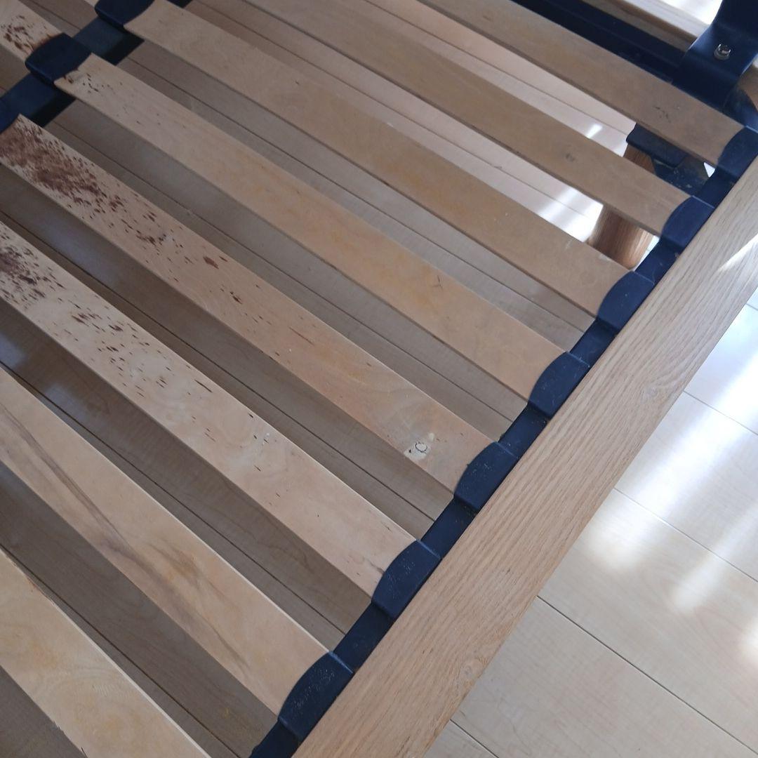 【送料込み】無印良品 ダブル ヘッドボード付き オーク材 ベッドフレーム