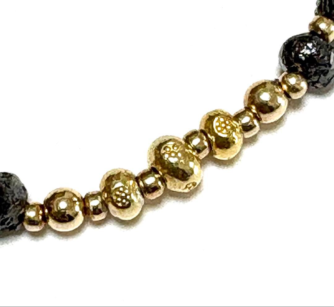 ⭐️10%off❗️ブラックダイヤモンド•14Kgf•カレンシルバーブレスレット