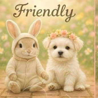 うさぎとポメラニアン、柴犬、チワワ、トイプードル、シーズ、マルチーズパネル生地