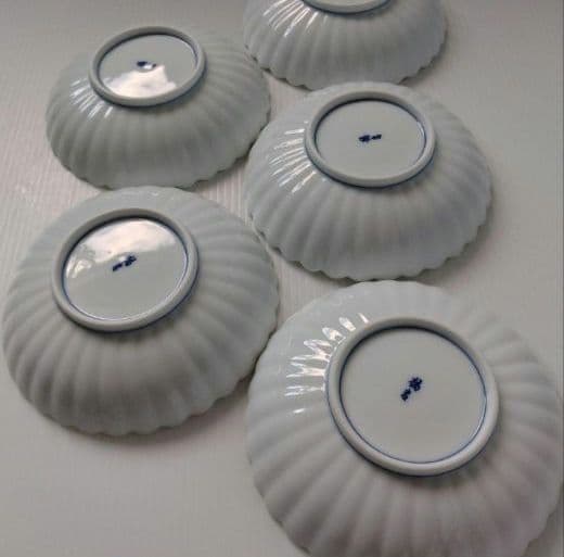 京都 たち吉 菊寿 白菊 菊割 白磁 菊割皿 中皿 深皿 銘々皿 五客揃