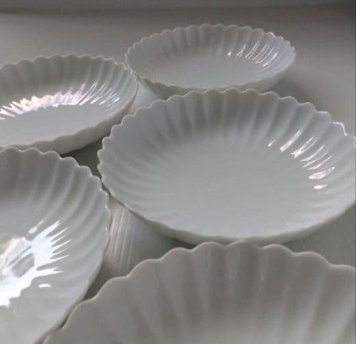 京都 たち吉 菊寿 白菊 菊割 白磁 菊割皿 中皿 深皿 銘々皿 五客揃