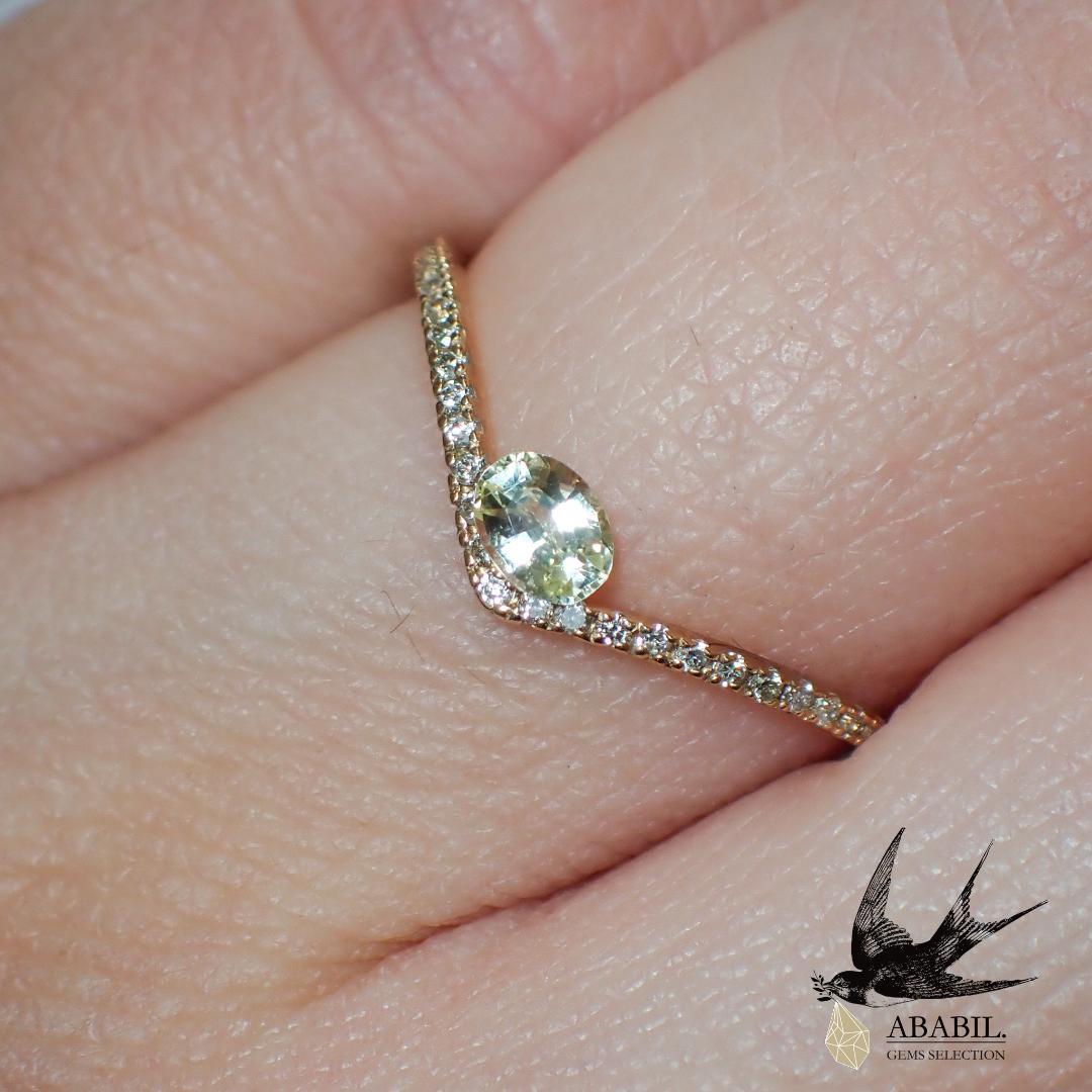 天然モンタナサファイア0.20ct【モンタナ州】★イエロー★照り良き