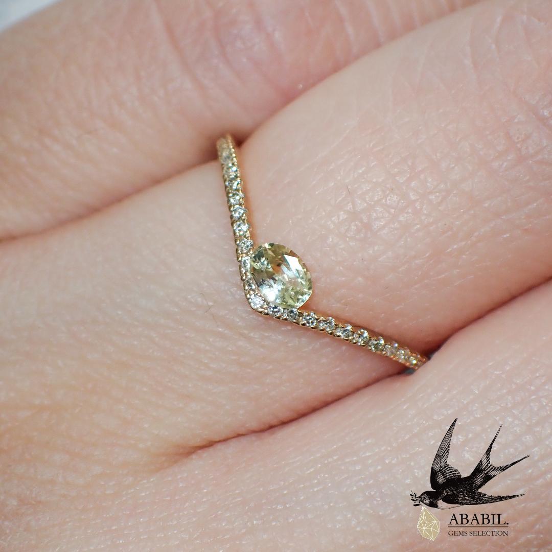 天然モンタナサファイア0.20ct【モンタナ州】★イエロー★照り良き