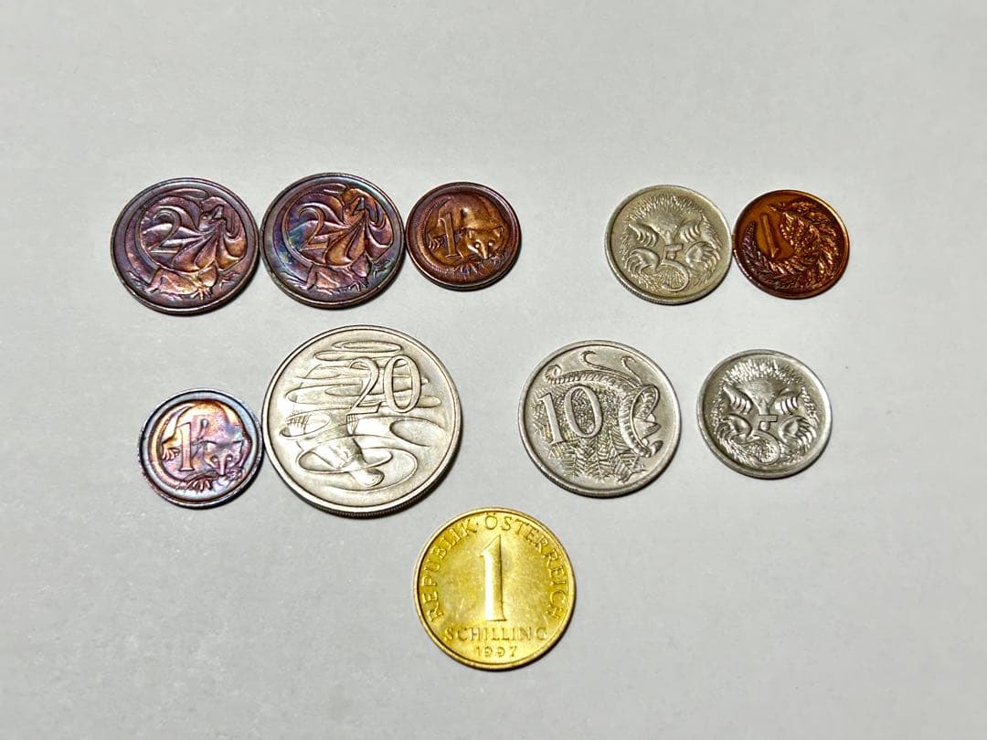稀少1966 ～1997年 オーストラリアの貨幣10枚セット