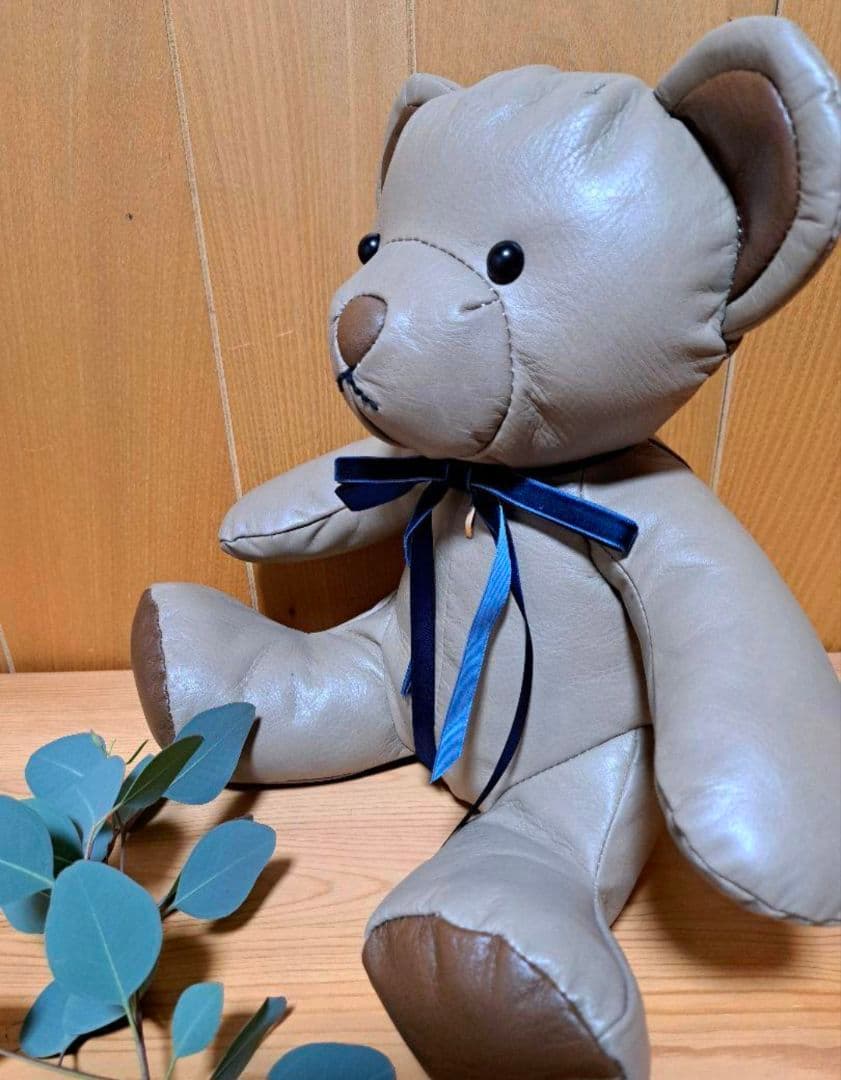 テディベア　天然牛レザー　グレージュ