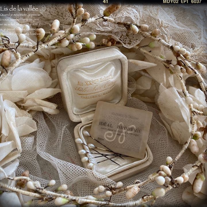 フランス アンティーク イニシャル刺繍シート.。.:⋈*