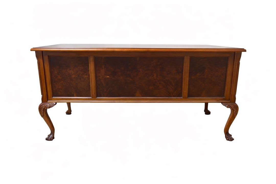 r*o様 アンティーク調 木製デスク 両袖机 猫脚 引き出し6杯 クラシック 書