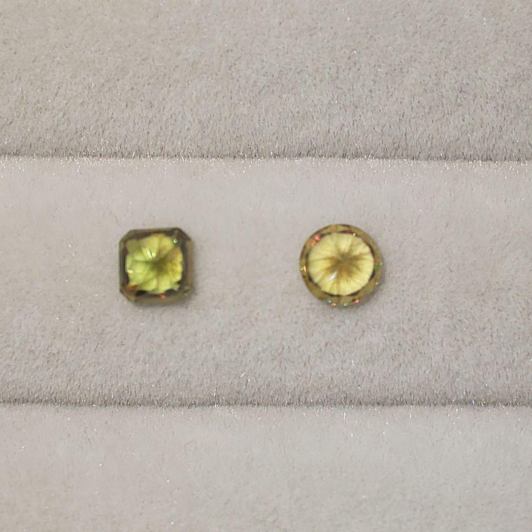 グリーン＆イエロー スフェーン 2点セット